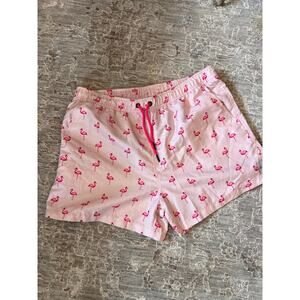Eubi Lined Flamingo Pink Swim Trunks Drawstring Shorts Pocket XL Elastic Waist